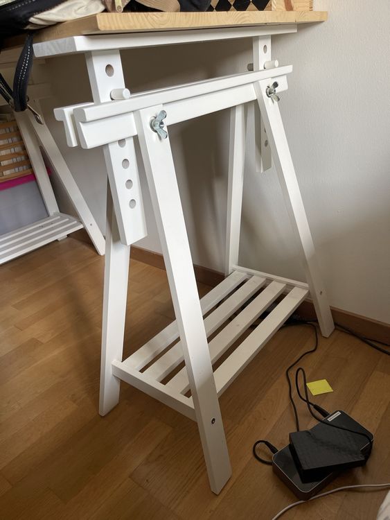 2x IKEA Tischbock/Tischbeine weiß, verstellbar, gebraucht Kaufen auf