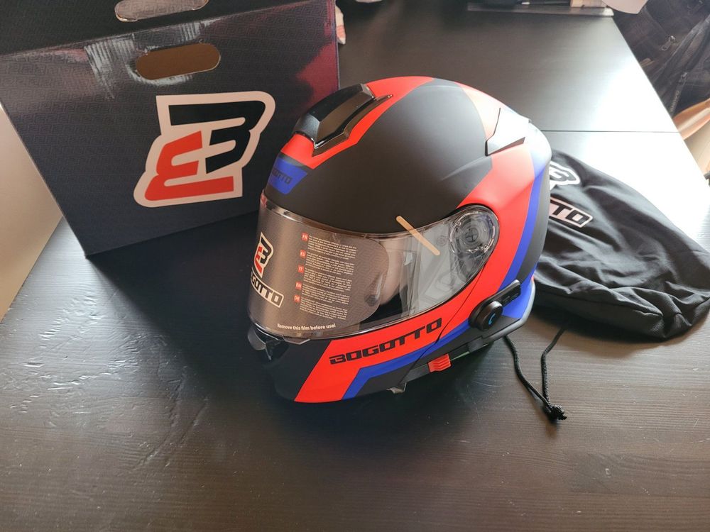 ZHTBATE Klapphelm Mit Bluetooth ECE - Motorradhelm Mit Doppelvisier