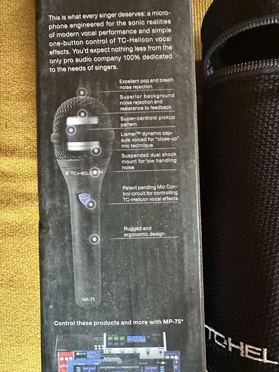 TC Helicon Microfoni: TC Helicon TP75 Microphone, mit Mic Control und Fenderkabel – Usato da Tschierv venduto da Screamingwolfguitars 2