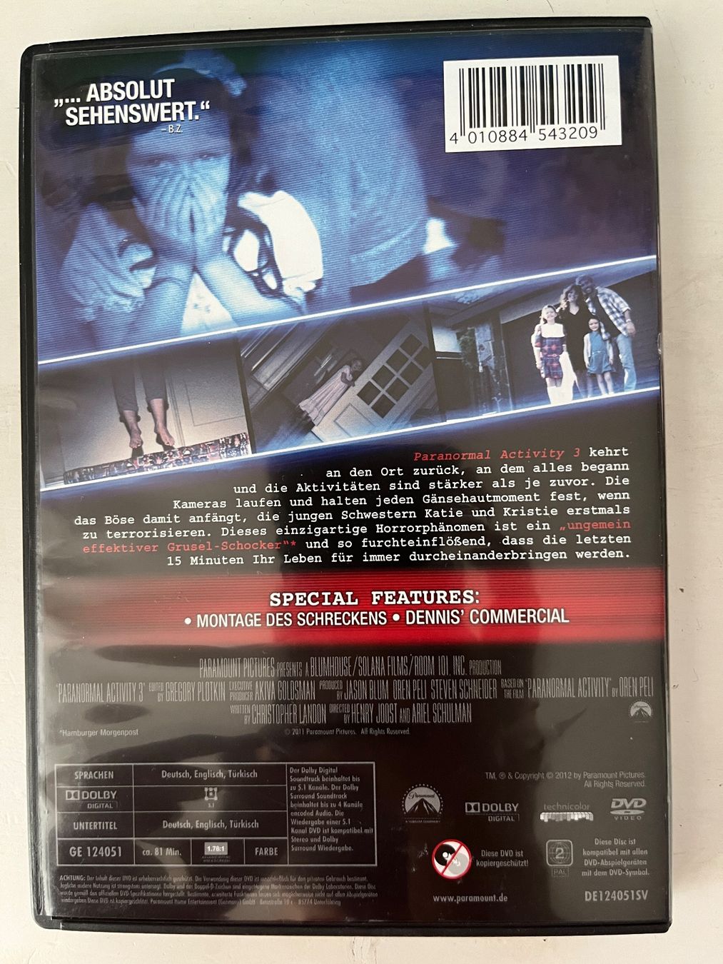 Alle DVDs: Paranormal Activity 3 (2011) DVD 📀 – Neu (gemäss Beschreibung) aus Sierre von black.box 1