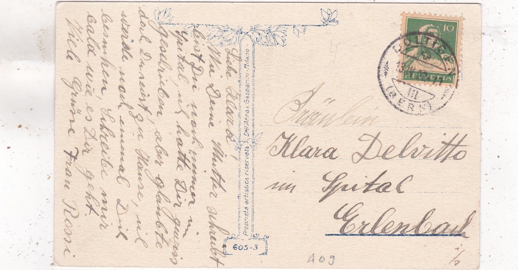 Cartoline postali: Kitsch Küken Eier Blumen Ostern 1927 – Usato da Herisau venduto da Lisegrat2008 1