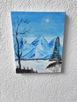 Handgemaltes Bild - Winterlandschaft mit Bergen 🖼️