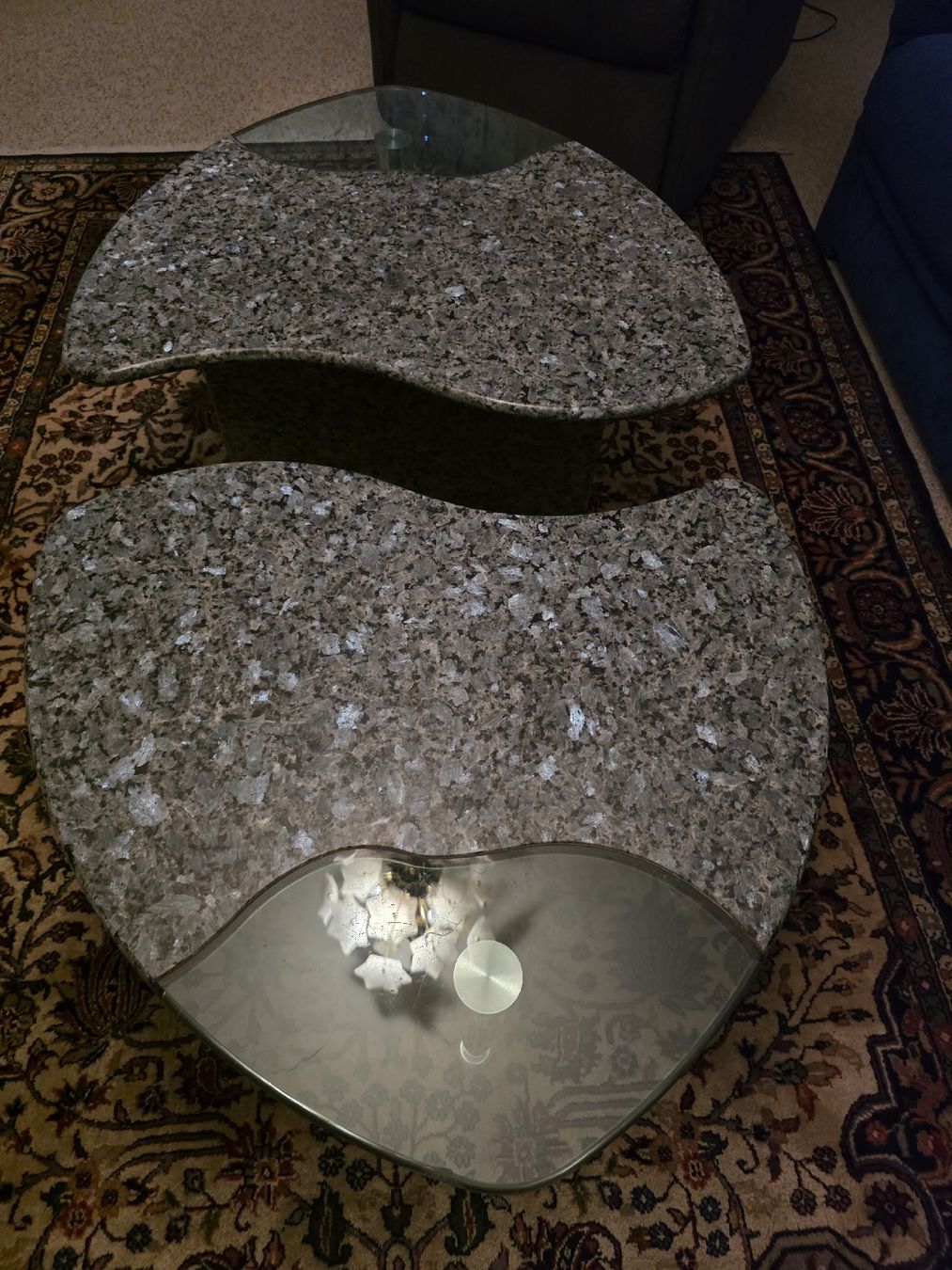 Tavoli: Couchtisch Granit Glas Design 2 teilig. – Usato da Ebikon venduto da Brina1993 3