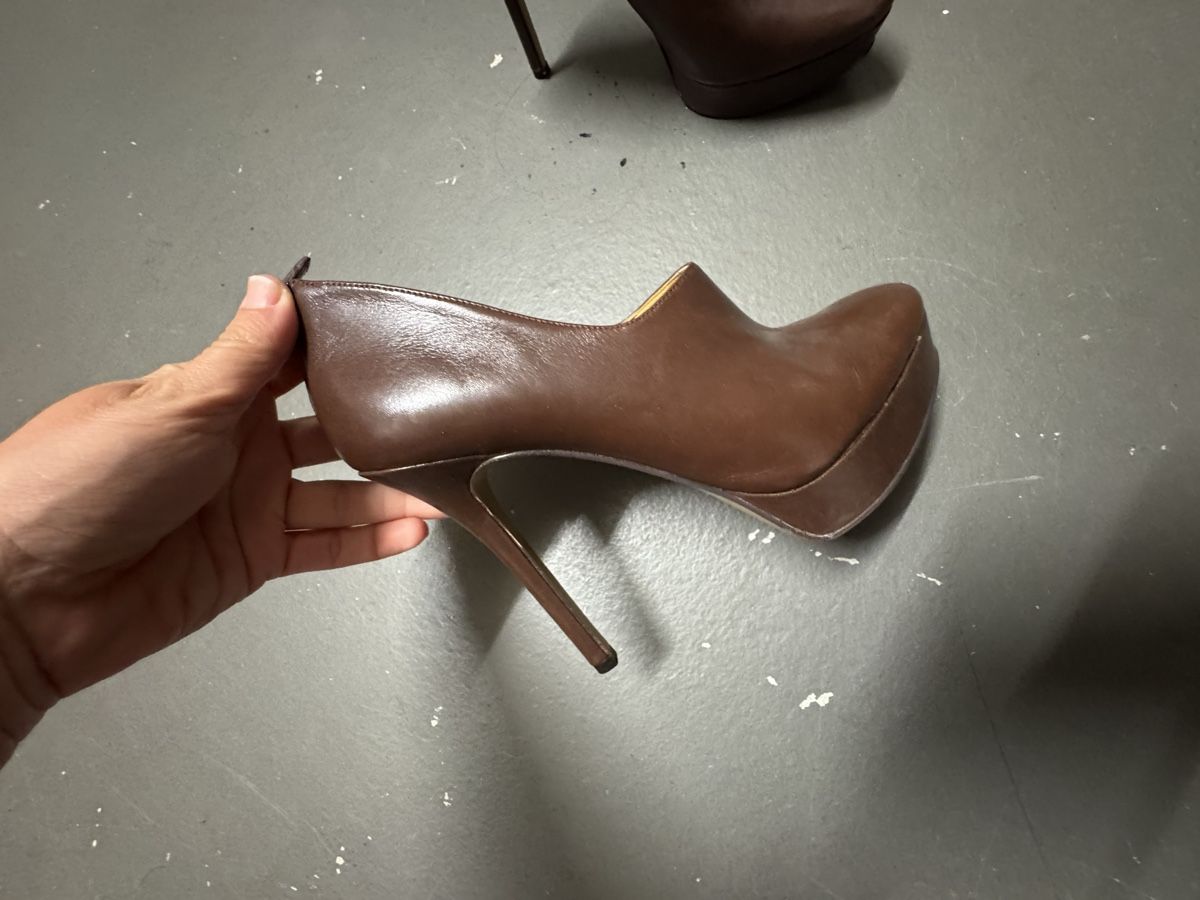 Scarpe da donna: Nine West platform stiletto heels, Brown Leather – Usato da Zürich venduto da alieacelina