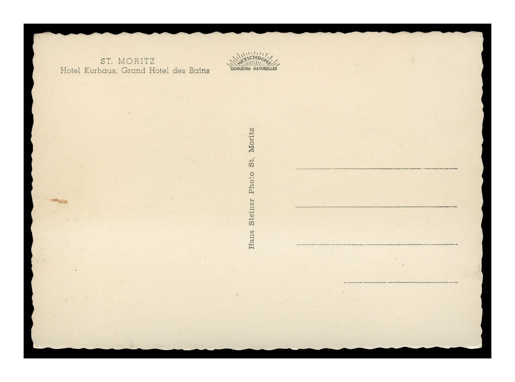 Cartoline postali: ST-MORITZ - 1960 "Hotel Kurhaus" – Usato da Onex venduto da gonsla01 1