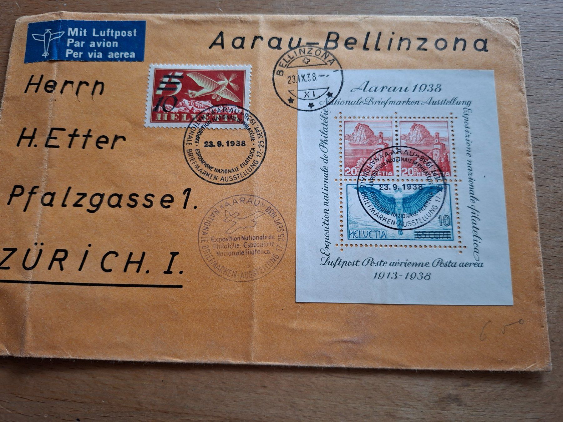 Tutti i francobolli: 5 schöne CH-Flugpostbriefe, ab 1.-!!! – Usato da Biel/Bienne venduto da Mtiger2 2