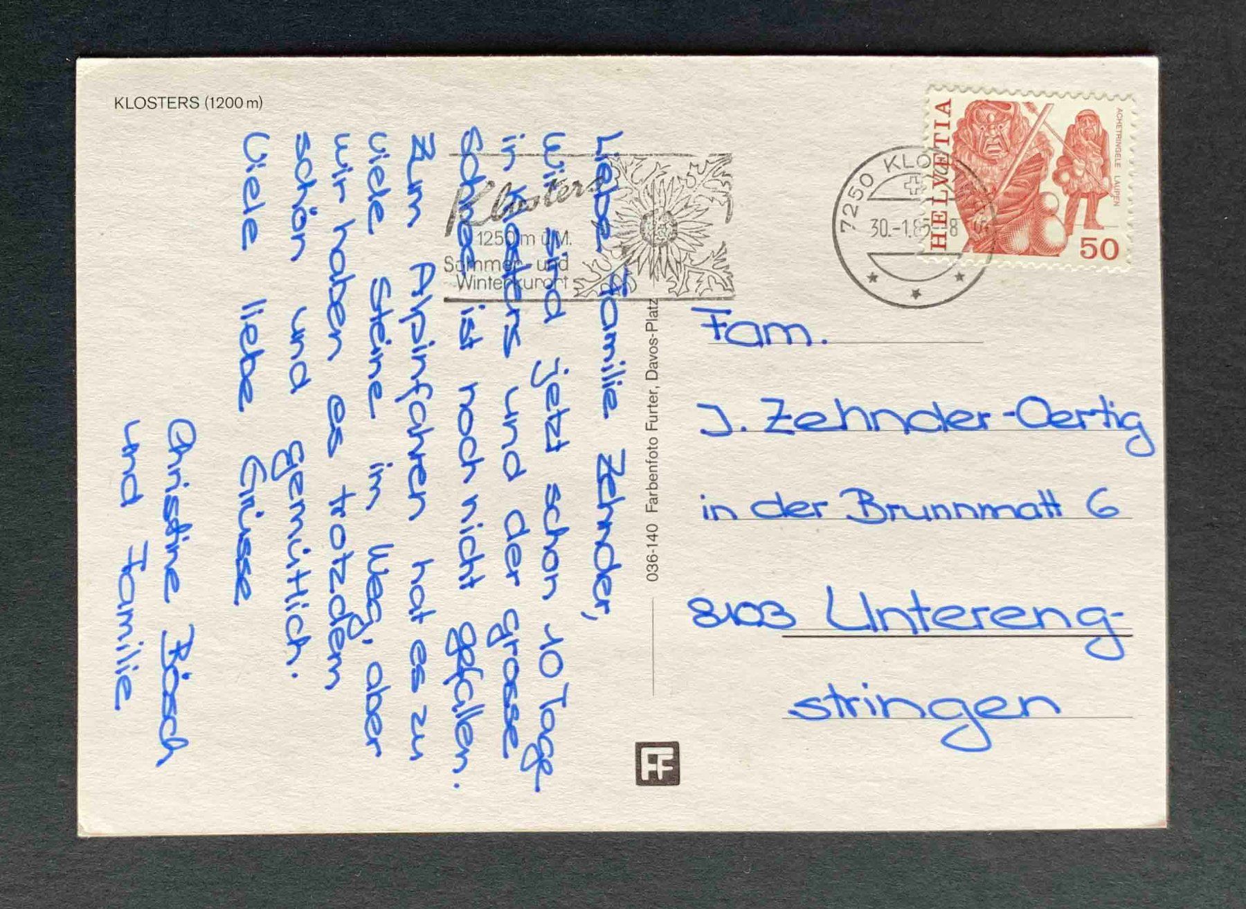 Ansichtskarten: AK KLOSTERS – Gebraucht aus Goldau von artelier1 1