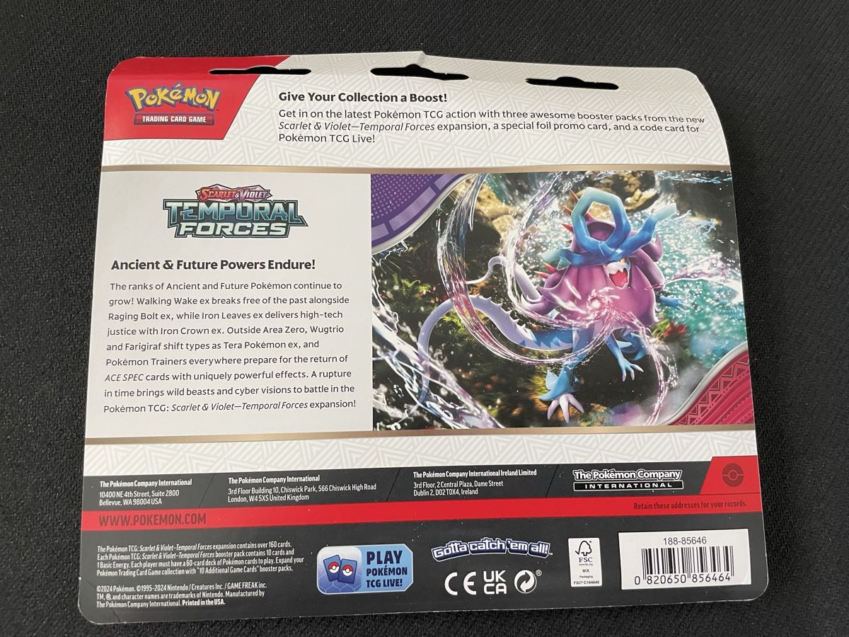 Pokémon Carte collezionabili: Pokemon Temporal Forces 3-Pack Blister – Nuovo e nell'imballaggio originale da Wallisellen venduto da Optimalex 1