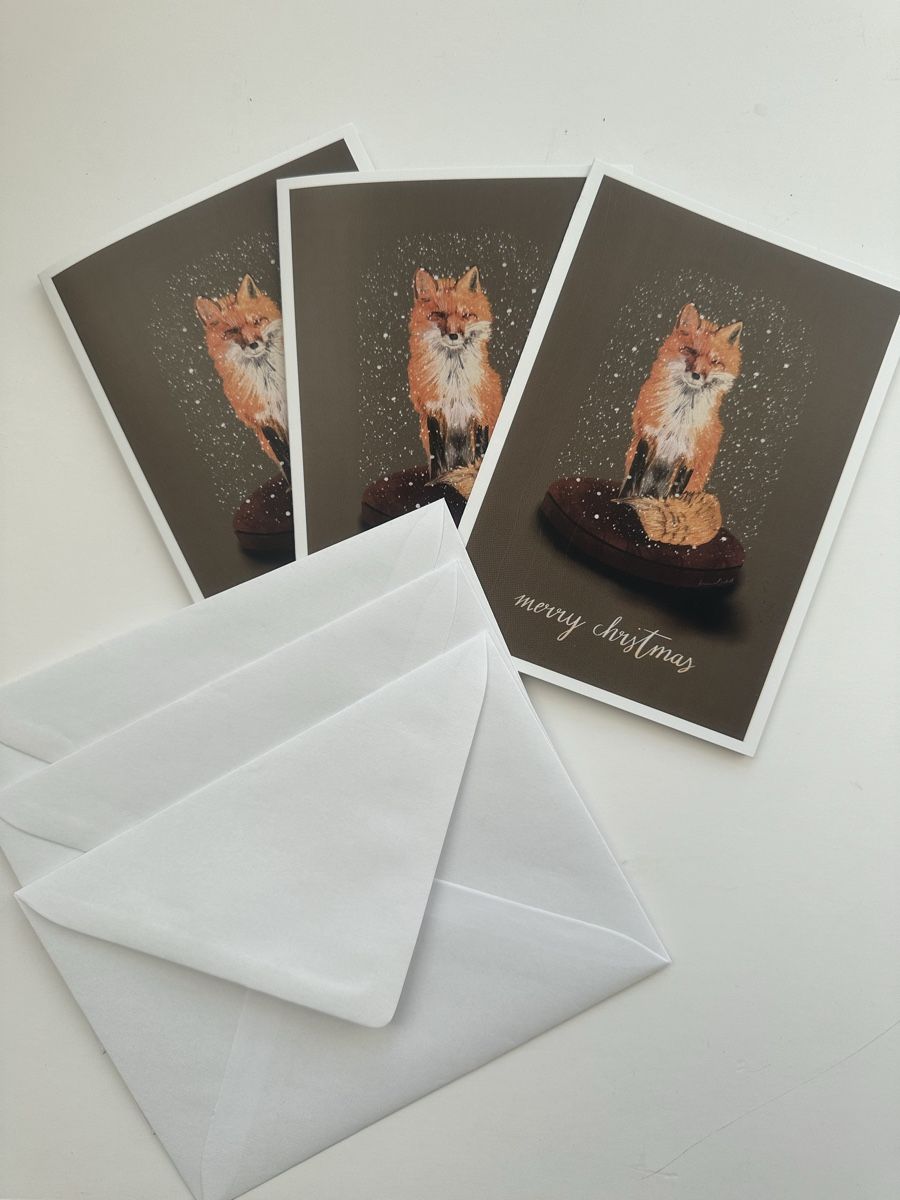 Cartes: Niedliche Weihnachtskarten 3er Set, Fuchs in der Schneekugel – Neuf avec emballage d'origine à Obfelden par RichardS. 2