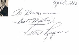 Peter Lupus 1932- Autogramm signiert Karte 10x15cm