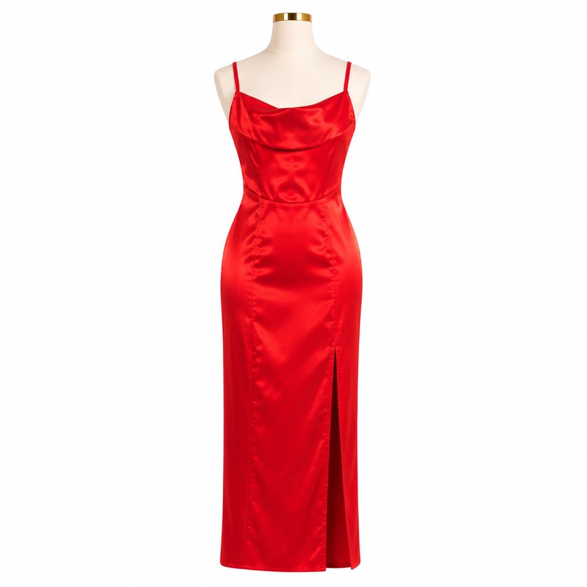 Vestiti: Abendkleid Satin Rot XS/34 mit Handschuhen | Neu – Nuovo e nell'imballaggio originale da Aarberg venduto da LovelyThings_