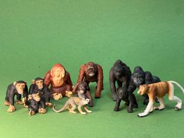 Schleich Affen Affe Gorilla Schimpanse Totenkopf Orang Utan