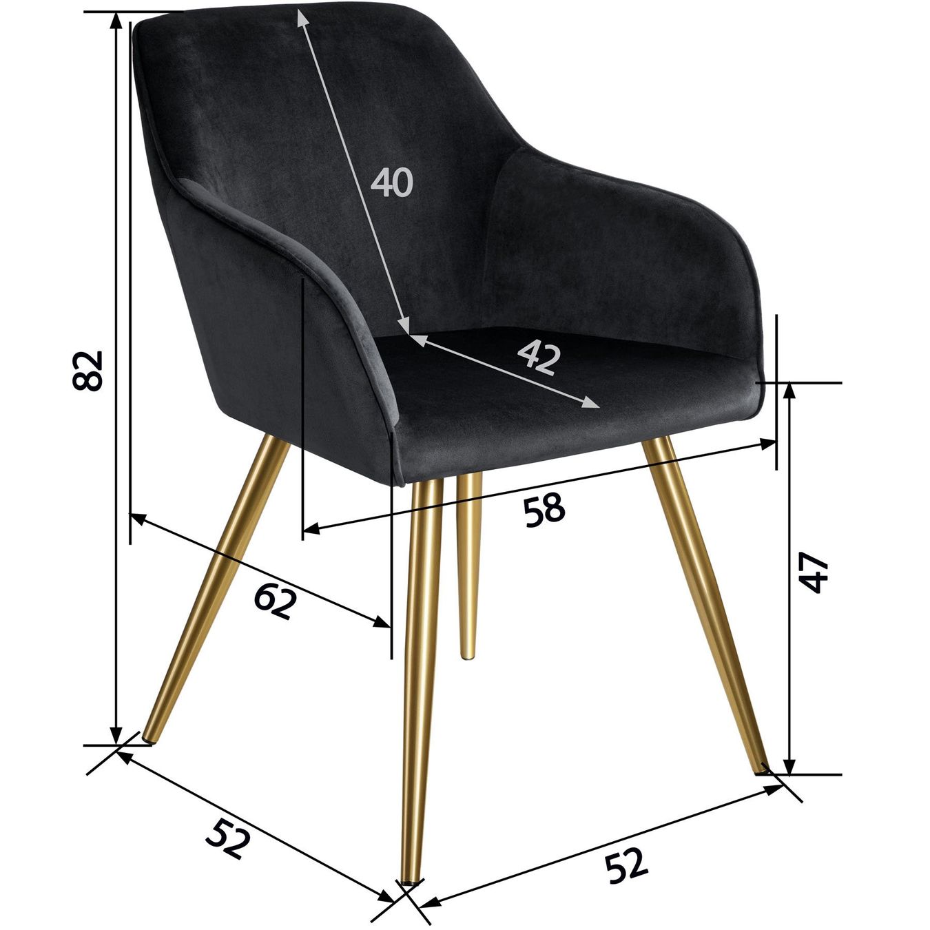 Sedie: Stuhl Marilyn schwarz/gold 6er Set – Usato da Murten venduto da Roland.Kemmer.AG 4