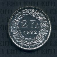 CHF___2.00 1992 stgl *nigelnagelneu! 2 Franken