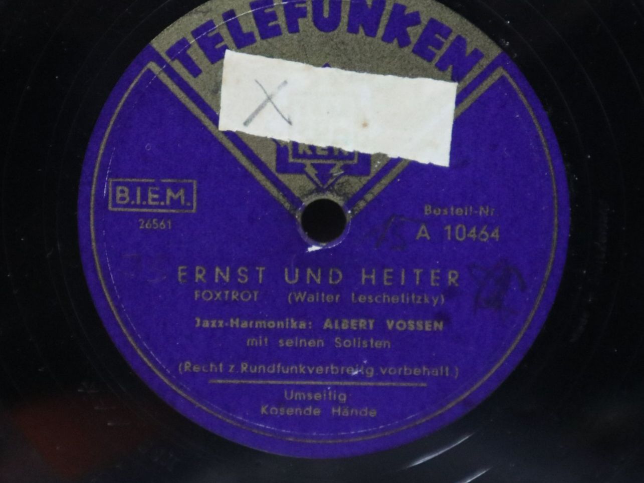 Dischi in vinile: Schellack Telefunken Swiss Made Albert Vossen Ernst + Heiter – Usato da Eschenbach SG venduto da Astalavista 4