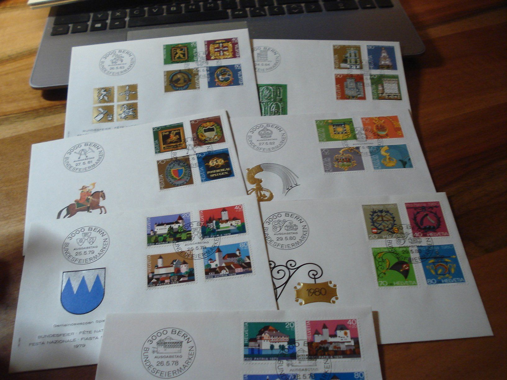 Tutti i francobolli: 7 FDC Pro Patria 1978-1984 – Usato da Niederwil AG venduto da morostahu