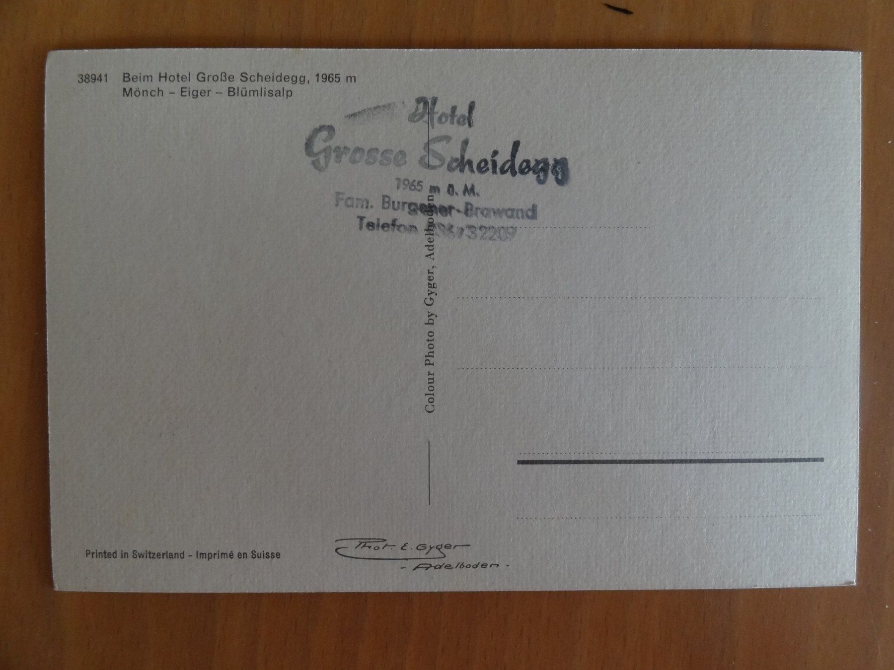 Cartoline postali: Grosse Scheidegg - Hôtel – Usato da St Léonard venduto da Riglin 1