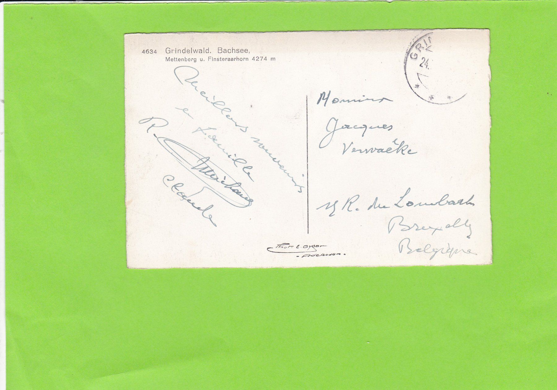 Cartes postales: 4634 Grindelwald, Bachsee--E. Gyger – D'occasion à St. Peterzell par neckertal 1