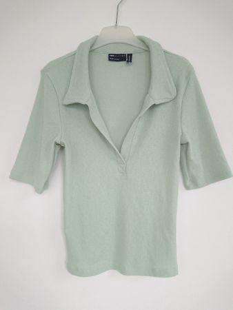 Damen Crop Polo Shirt Asos Design Gr. 34 Mint