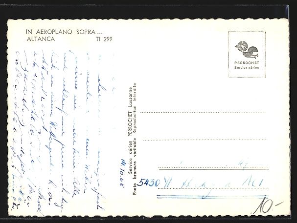 Cartes postales: Altanca, Ortsansicht mit Kirche vom Flug – D'occasion à Berlin par bartko-reher 1