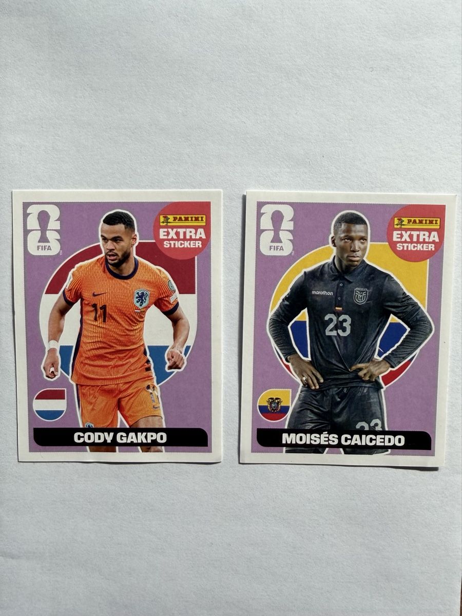 Panini Carte collezionabili: Panini Extra Sticker Cody Gakpo/Moises Caicedo – Nuovo e nell'imballaggio originale da Bassecourt venduto da Eagle1903