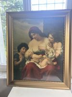 Gemälde „Caritas“ mit Mutter und Kindern gerahmt