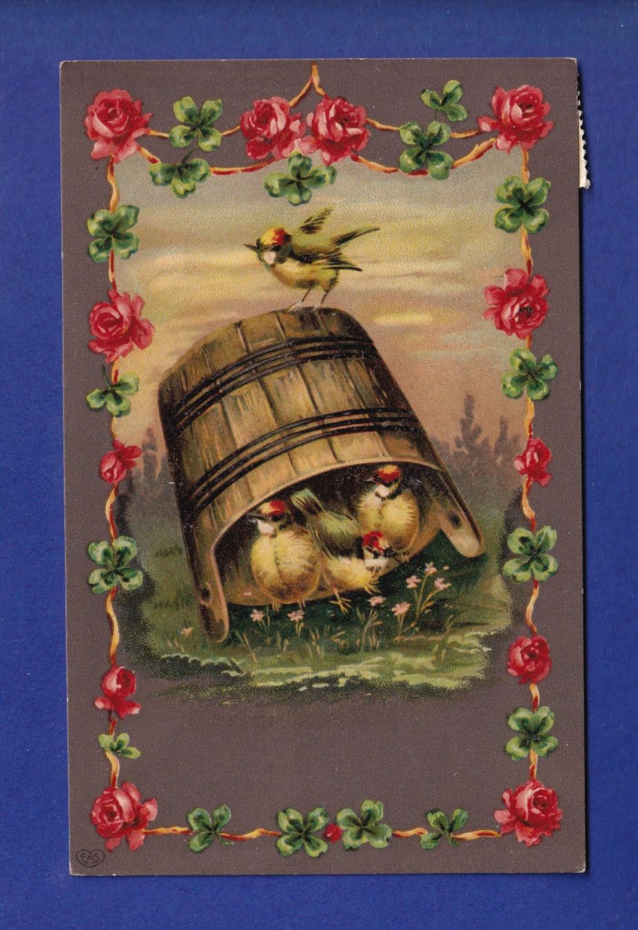 Ansichtskarten: OISEAU et roses – Gebraucht aus Pully von nicecards-shop