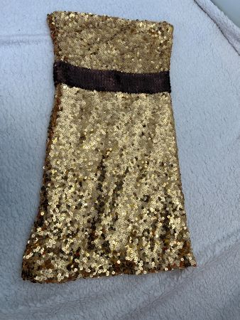 Pailetten Minikleid golden Gr. S - Perfekt für Party! Neu