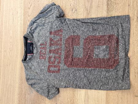T-Shirt grau meliert Grösse M mit Aufdruck Osaka