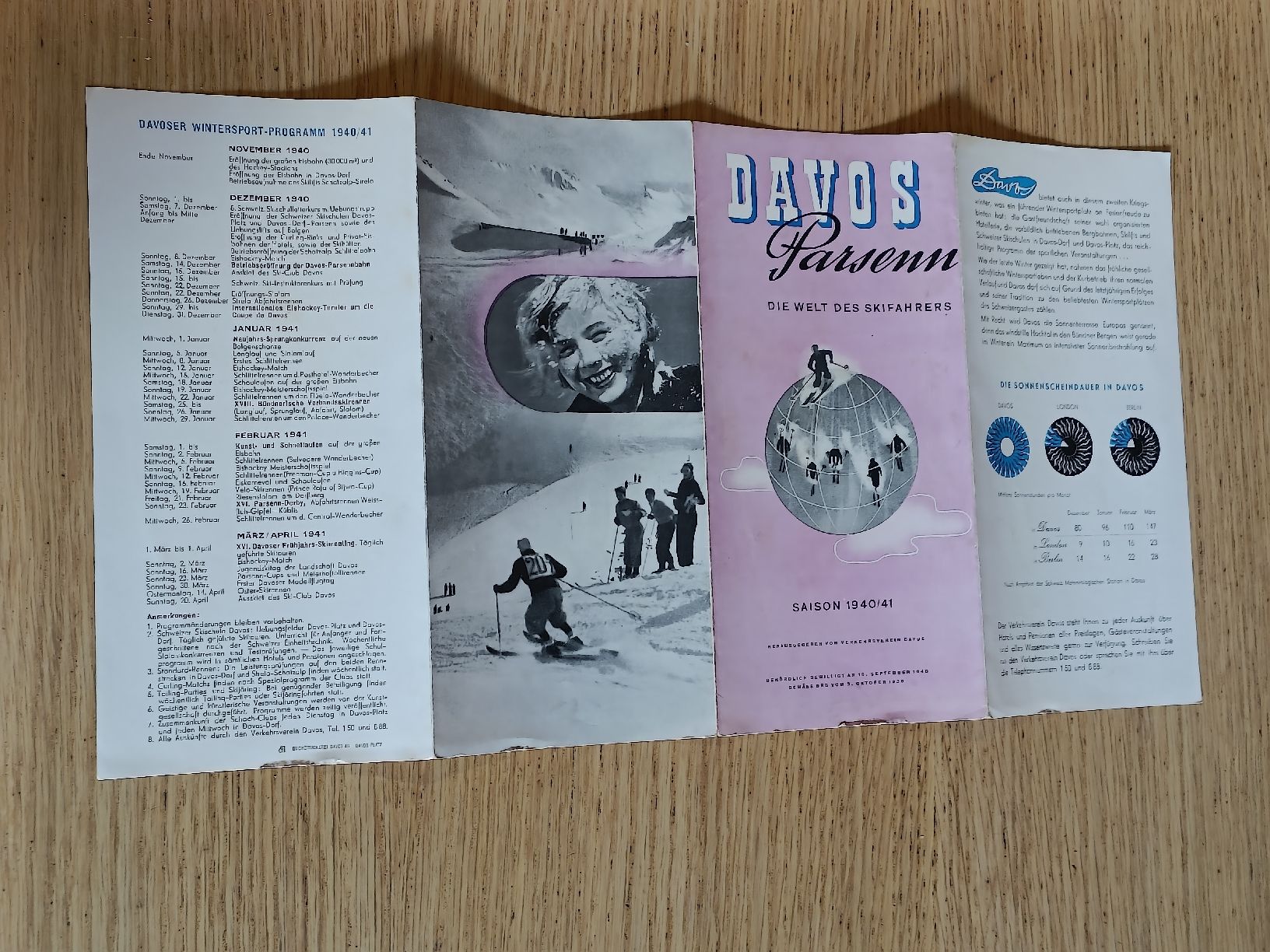 Documenti: Alter Prospekt / Davos Parsenn - Saison 1940/41 – Usato da Brugg AG venduto da Ente015 2