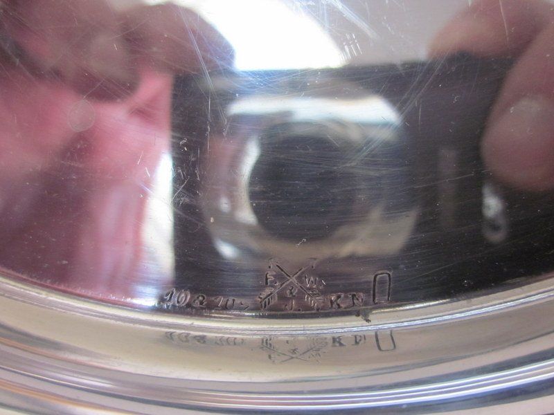 Piatti di portata: Rundes Nickel-Tablett Fleitmann, Witte & Jung, 1890-1920 – Usato da Bischofszell venduto da raika 7