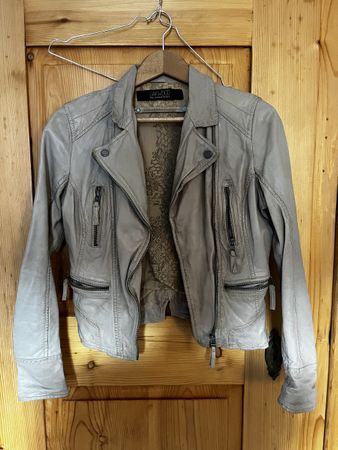 Oakwood Lederjacke, helles beige/taupe, Grösse XS