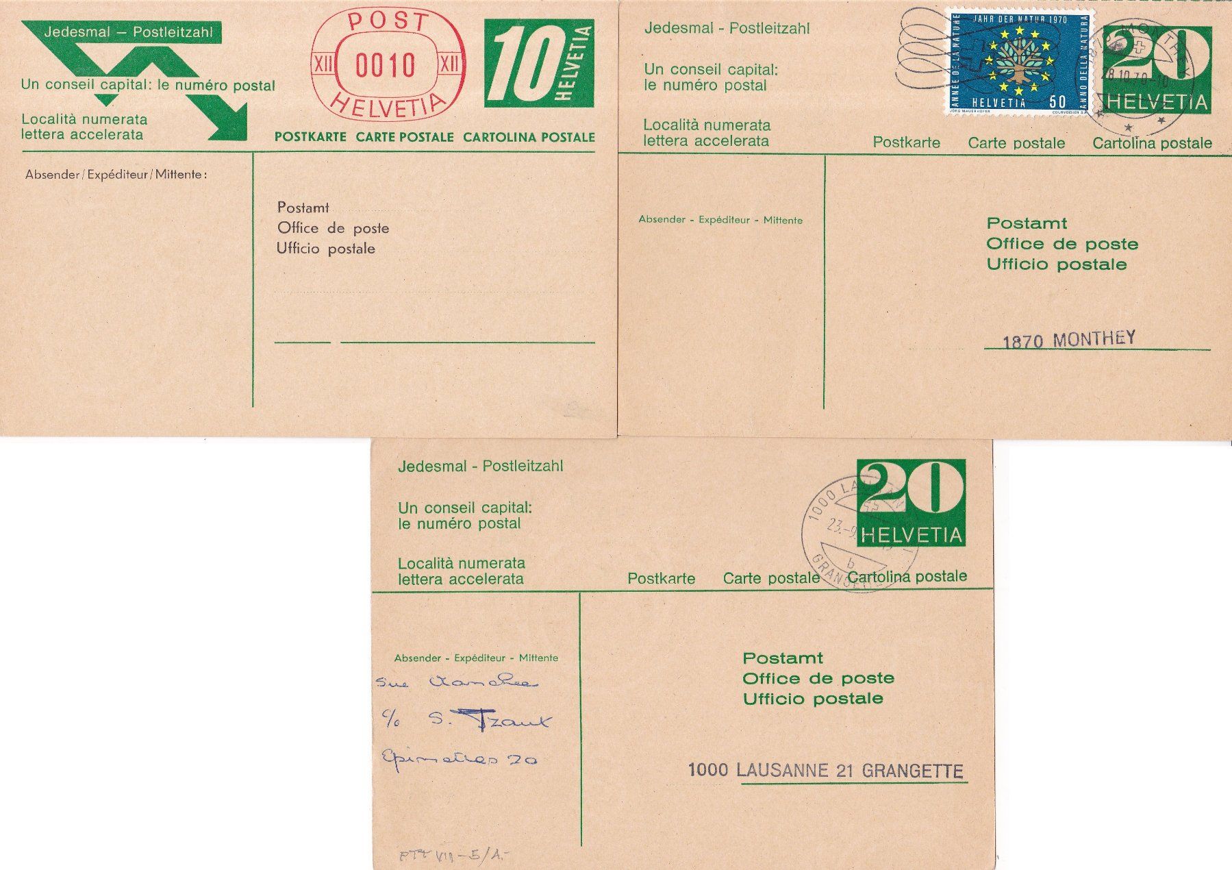 Alle Briefmarken: 46 Stk. Alte CH Postkarten, Karten – Gebraucht aus Münchwilen AG von Nesar 9