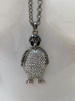 Süsse Pinguin Halskette mit Strass besetzt