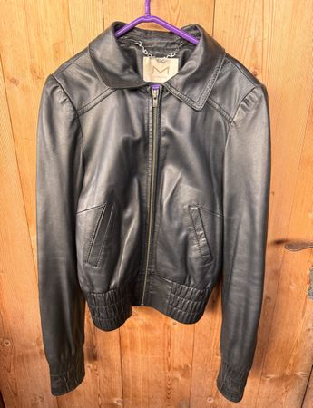 Lederjacke H&M by Madonna schwarz Grösse 34 Schafleder