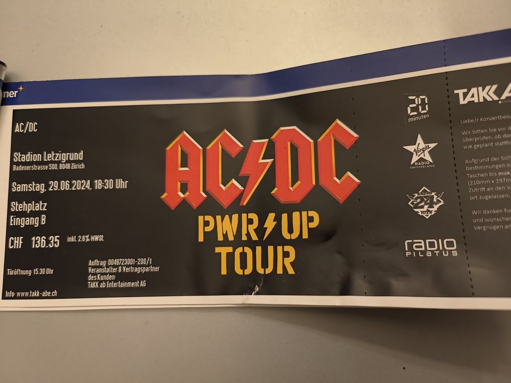 AC/DC Ticket Zürich Kaufen auf Ricardo