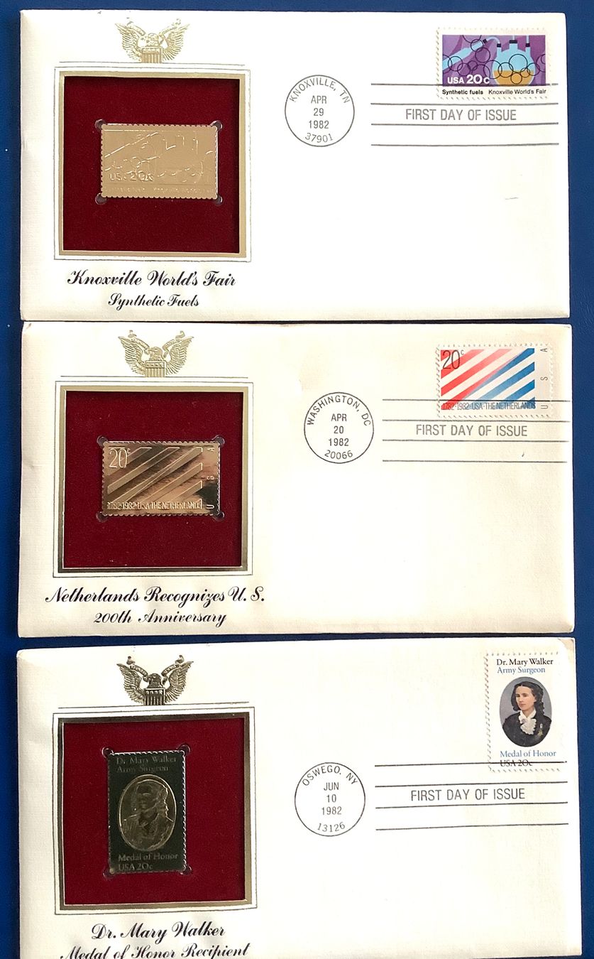 Alle Briefmarken: 1982 / USA FDC / Goldfolien-Replika-Ersttagsbriefe – Neu (gemäss Beschreibung) aus Liestal von Skunk02
