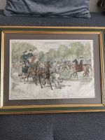 Kolorierter Druck/Kupferstich von 1889 Kutschfahrt England