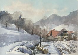 Klaus Schranner Aquarell Bei Kappelen 1997  top Qualität