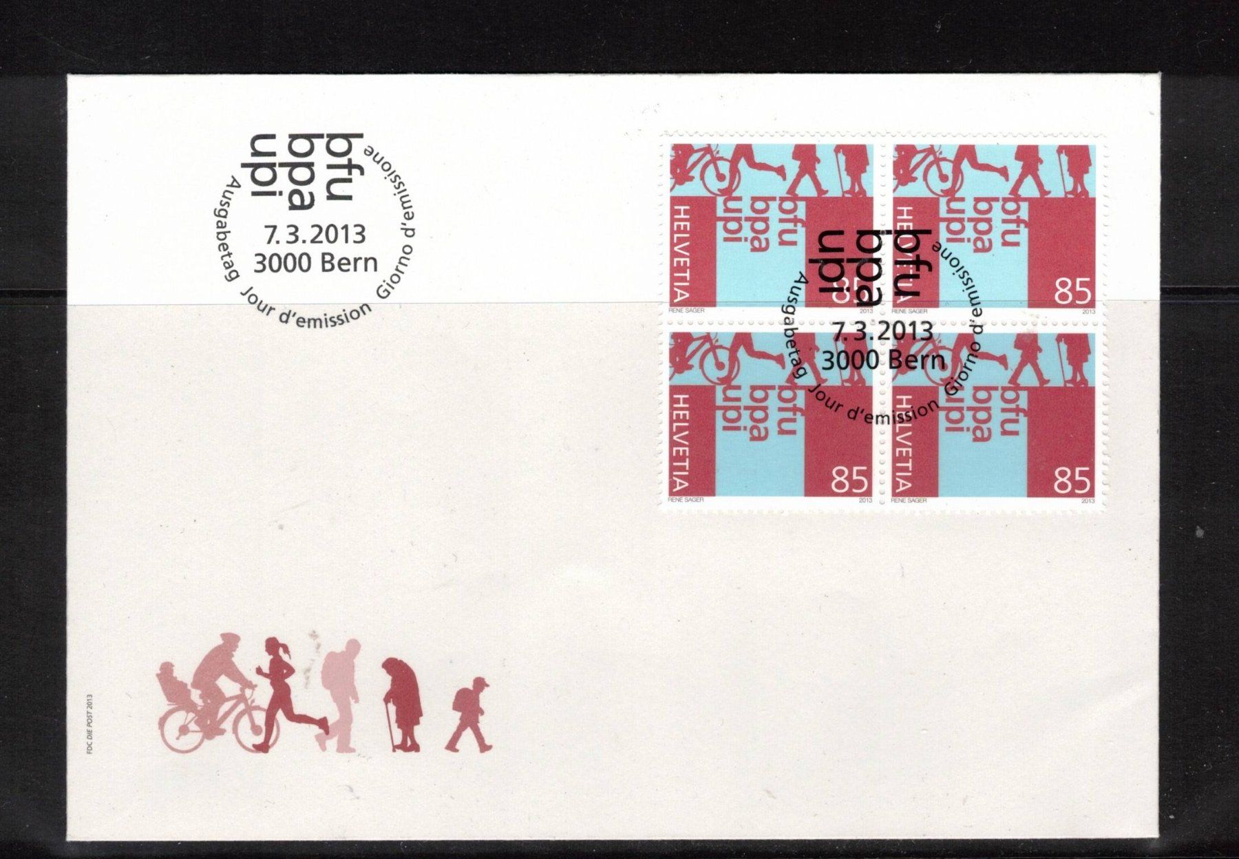 Alle Briefmarken: 2013 FDC 4er bfu  aus ABO – Gebraucht aus Rheinau von loxis