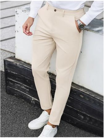 NEUE bequeme Herren Casual Hose beige Gr. M - 225387