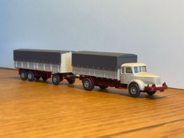 H0014: Oldtimer Lastwagen mit Anhänger (Spur H0)