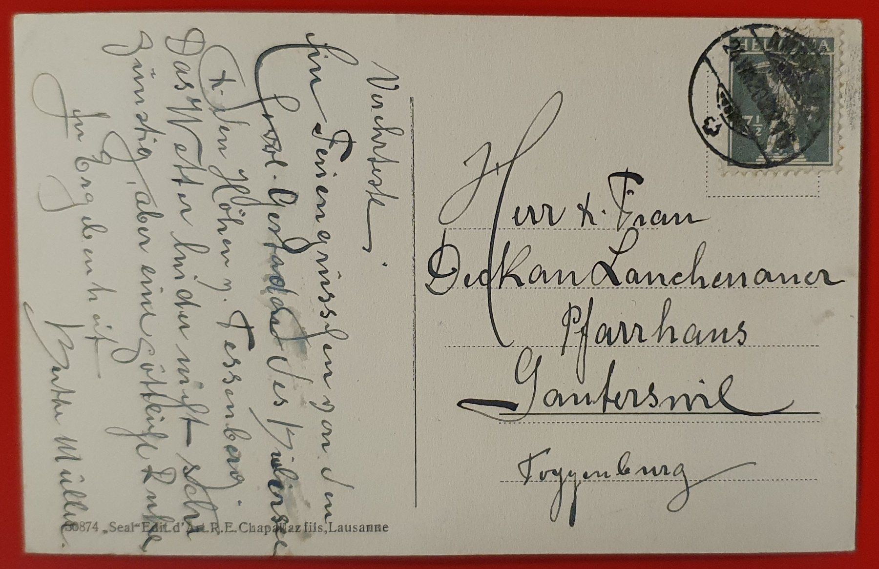 Cartoline postali: Preles 1920 - Hotel Mon Souhait – Usato da Kreuzlingen venduto da Rschweiz1 1