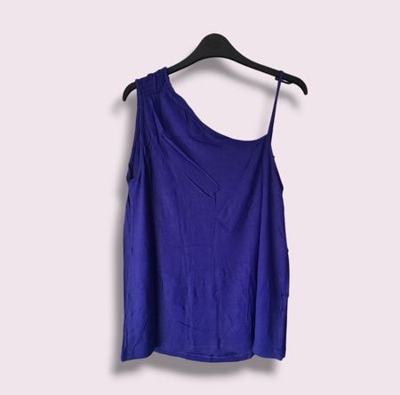 Top bleu en viscose, taille 36/38