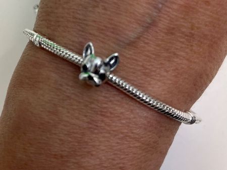 Süsses Armband aus Silber mit Hunde-Charm, 20 см