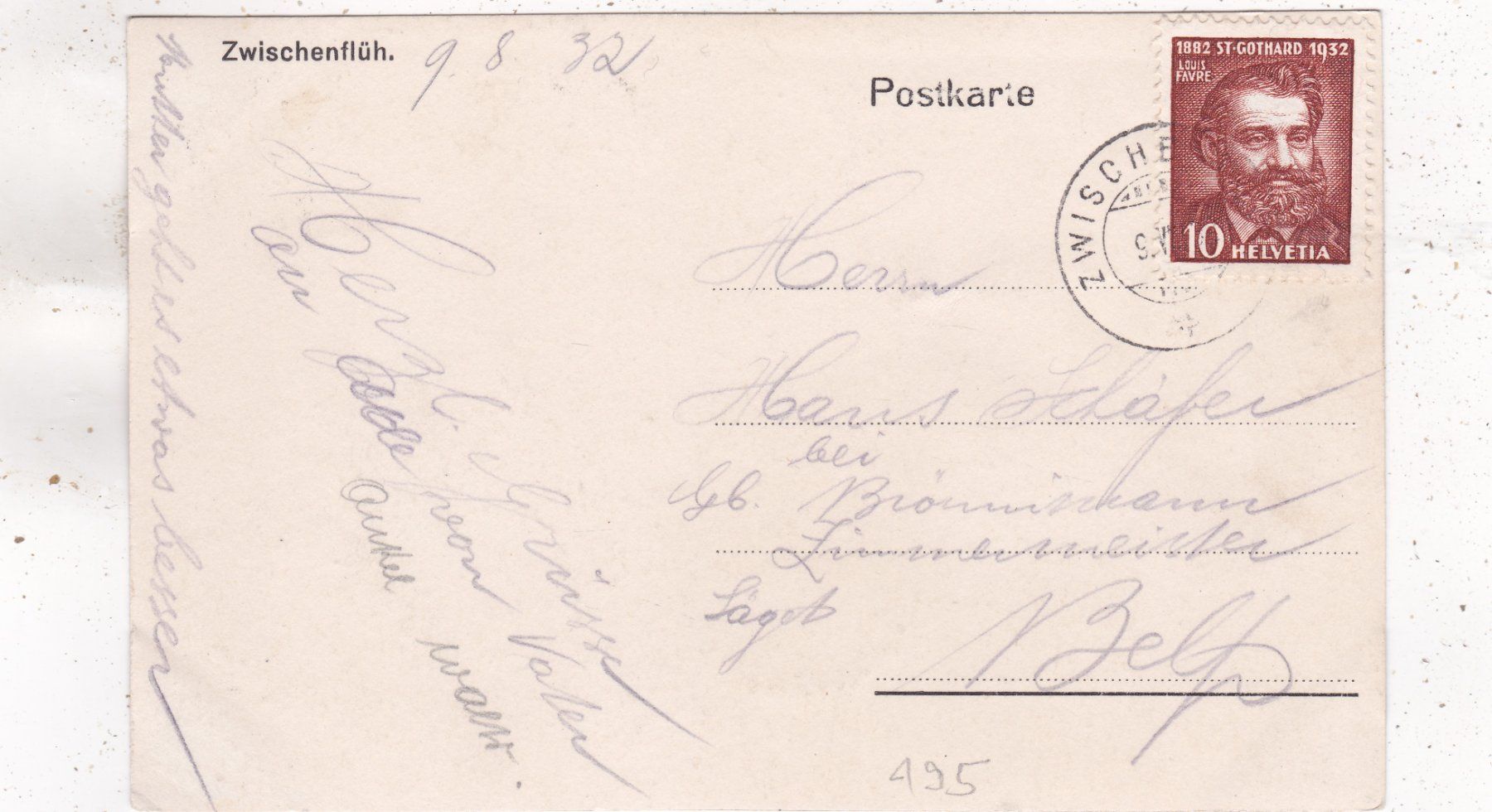 Ansichtskarten: Zwischenflüh 1932 – Gebraucht aus Herisau von Lisegrat2008 1