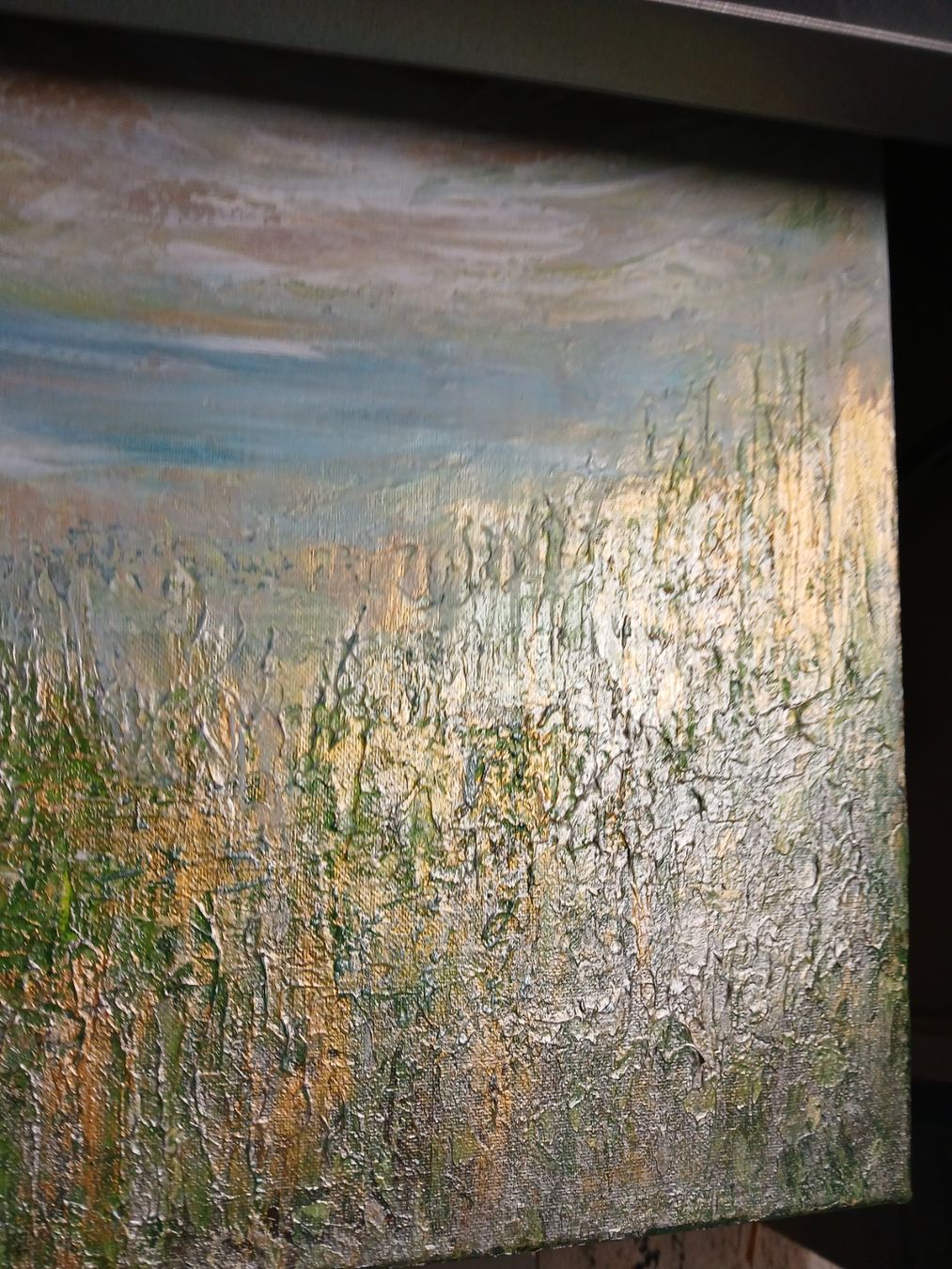 Dipinti: Originalgemälde, Landschaft mit Silber, Leinwand 40x40 cm – Nuovo e nell'imballaggio originale da Beinwil am See venduto da Superchance 2