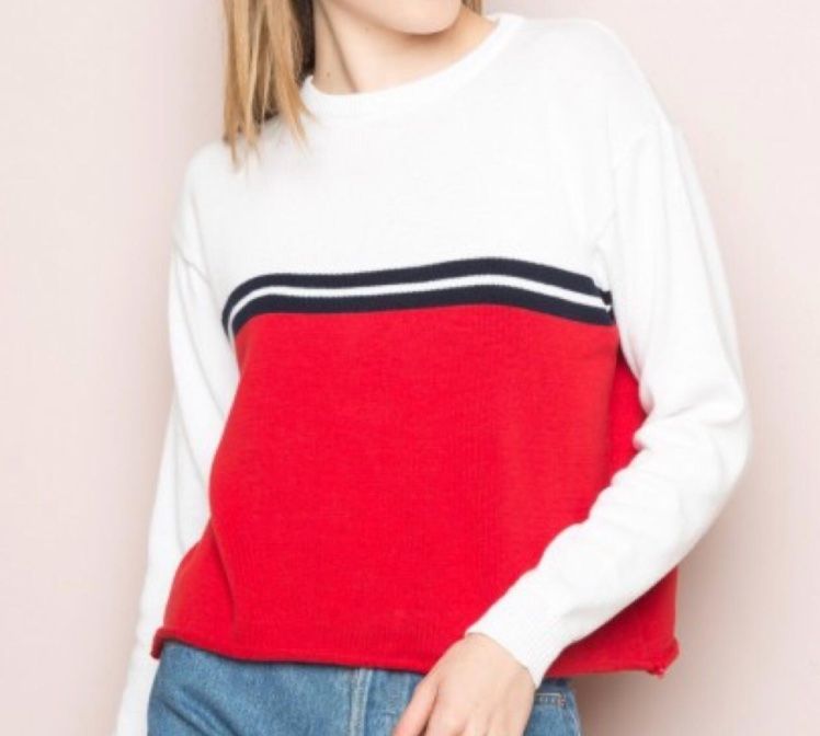 Brandy Melville Pullover & Sweatshirts: Pull rouge et blanc Brandy Melville 100% coton - Taille XS – Gebraucht aus Geneve von Margot_22 1