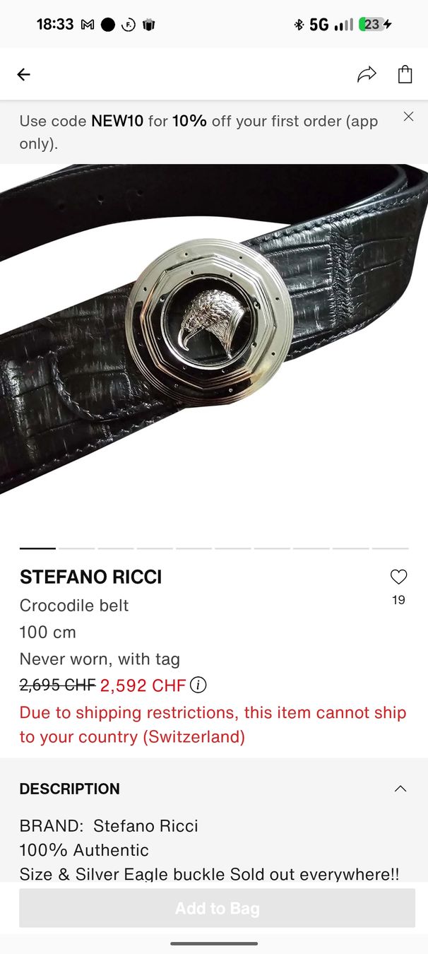 Stefano Ricci Ceintures: Stefano Ricci crocodile leather – Neuf (Voir description) à Fribourg par ale_nzf5 7