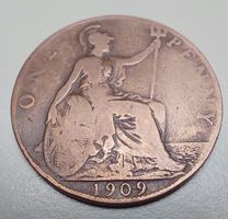 ONE PENNY 1909 England Kupfermünze